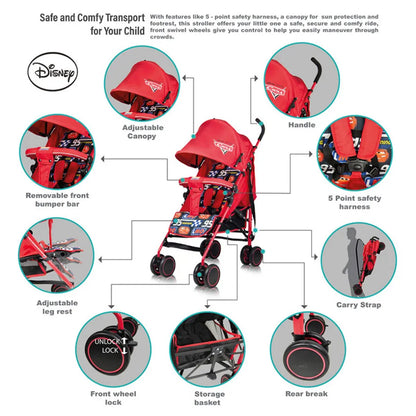 Disney Cars Licensed Character Baby/Kids Lightweight Stroller