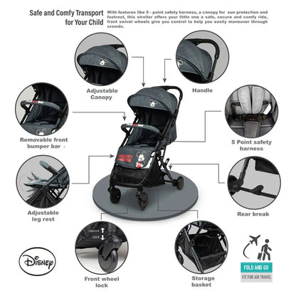Disney Mickey Mouse Licensed Character Baby/Kids Travel Stroller