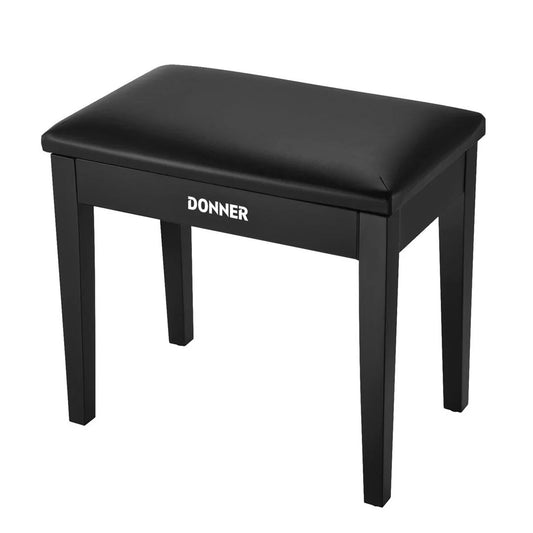 Donner - EC2044 - Piano Bench Stool with Music Storage - Black Color