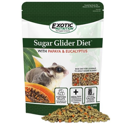 Exotic Nutrition Sugar Glider Diet W Papaya & Eucalyptus 2LB