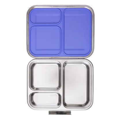 Eazy Kids - 3 Compartment Bento Steel Lunch Box - Purple