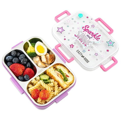Eazy Kids - 3 Compartment Stainless Steel Bento Lunch Box