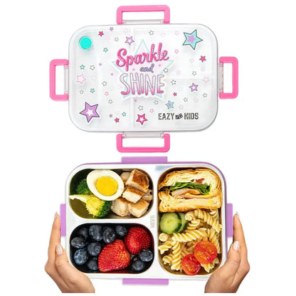 Eazy Kids - 3 Compartment Stainless Steel Bento Lunch Box