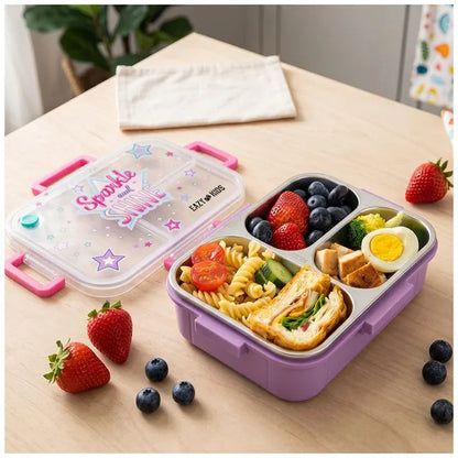 Eazy Kids - 3 Compartment Stainless Steel Bento Lunch Box