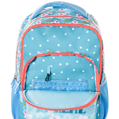 Eazy Kids - 18" 4-wheel School Trolley 3Pc Set - Flora Edition
