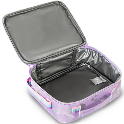 Eazy Kids - 17" 4-wheel Trolley School Bag 3Pc Set - Love Purple