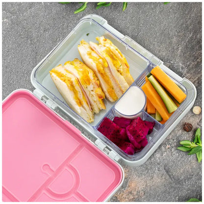 Eazy Kids - 4 Compartment Bento Lunch Box - Bicycle Grey