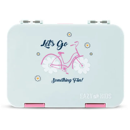 Eazy Kids - 4 Compartment Bento Lunch Box - Bicycle Grey
