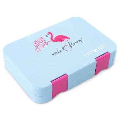 Eazy Kids - 4 Compartment Bento Lunch Box - Flamingo Aqua