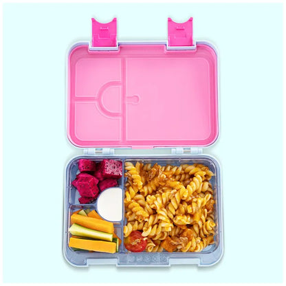Eazy Kids - 4 Compartment Bento Lunch Box - Flamingo Aqua