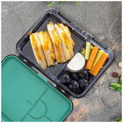 Eazy Kids - 4 Compartment Bento Lunch Box - Gamer Black