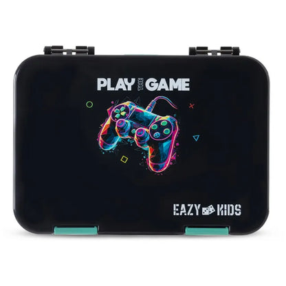 Eazy Kids - 4 Compartment Bento Lunch Box - Gamer Black