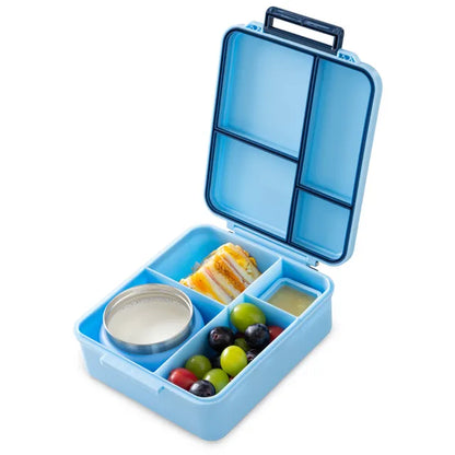Eazy Kids - 4 Compartments Jumbo Bento Lunch Box With Thermos & Dip Jar
