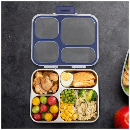 Eazy Kids - 4 Compartments Stainless Steel Bento Lunch Box With Tritan Lid 945ml