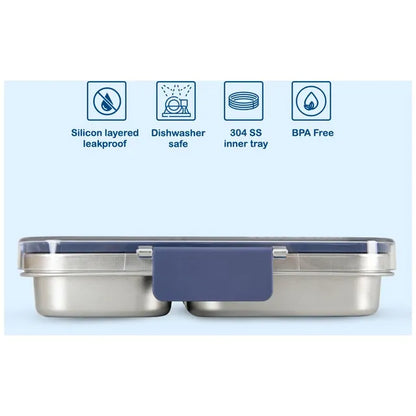 Eazy Kids - 4 Compartments Stainless Steel Bento Lunch Box With Tritan Lid 945ml
