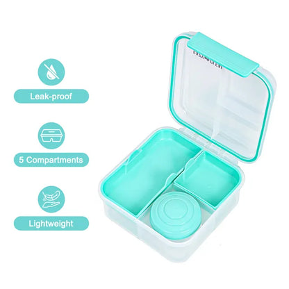 Eazy Kids - 3/4/5 Compartment Convertible 1250ml Bento Lunch Box With 150ml Gravy Bowl