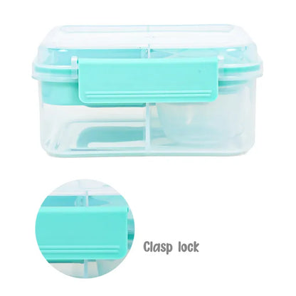 Eazy Kids - 3/4/5 Compartment Convertible 1250ml Bento Lunch Box With 150ml Gravy Bowl