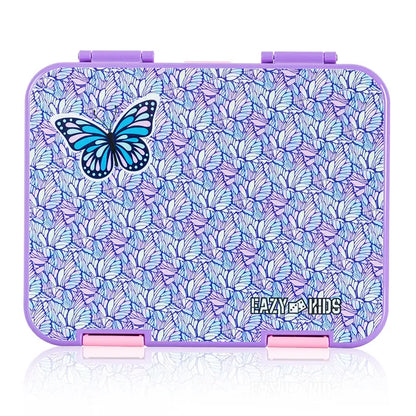 Eazy Kids - 6 & 4 Convertible Bento Lunch Box Set - Butterfly Purple