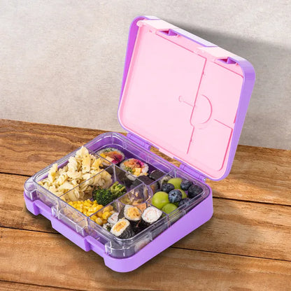 Eazy Kids - 6 & 4 Convertible Bento Lunch Box Set - Butterfly Purple