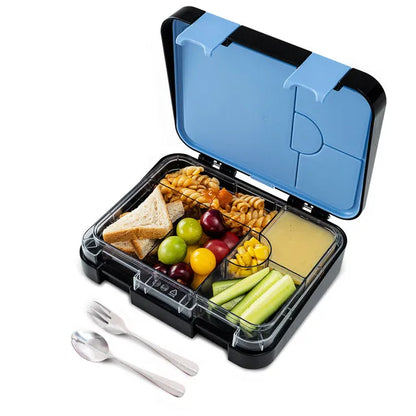 Eazy Kids - 6 & 4 Convertible Bento Lunch Box Set - Car Racing Blue