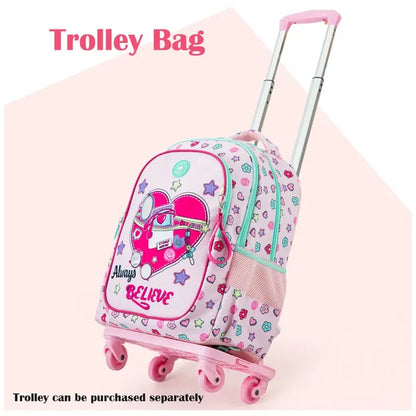 Eazy Kids - 17" Always Believe School Bag Combo - Pink - 3 Pc Set