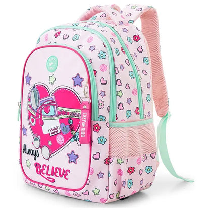 Eazy Kids - 17" Always Believe School Bag Combo - Pink - 3 Pc Set