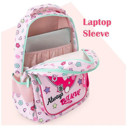 Eazy Kids - 17" Always Believe School Bag Combo - Pink - 3 Pc Set