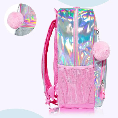 Eazy Kids - 18" Backpack With Lunch Bag And Pencil Case - Girl Power Pink