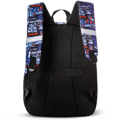 Eazy Kids - 18" Backpack With Lunch Bag & Pencil Case - Car Racing