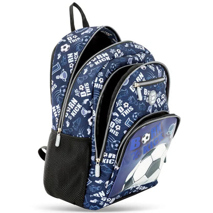 Eazy Kids - 18" Backpack with Lunch Bag & Pencil Case - Football