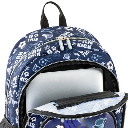 Eazy Kids - 18" Backpack with Lunch Bag & Pencil Case - Football