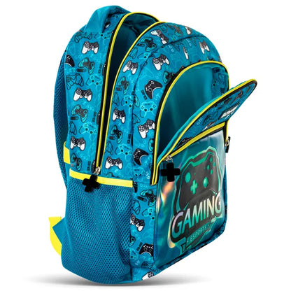 Eazy Kids - 16" Backpack with Lunch Bag & Pencil Case - Gaming
