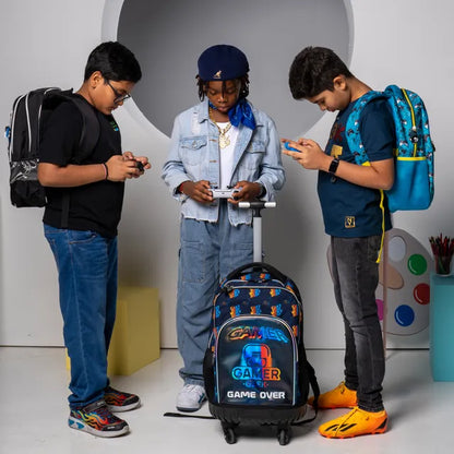 Eazy Kids - 16" Backpack with Lunch Bag & Pencil Case - Gaming