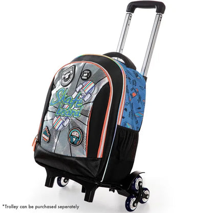 Eazy Kids - 17" Backpack with Lunch Bag & Pencil Case - Skate Board