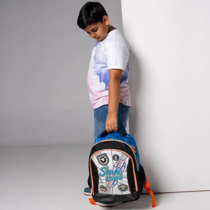 Eazy Kids - 17" Backpack with Lunch Bag & Pencil Case - Skate Board