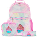 Eazy Kids - 17" Backpack with Lunch Bag & Pencil Case - Sugar Pop Pink
