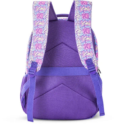 Eazy Kids - 18" Backpack with Lunch & Pencil Bag - 3D Purple Butterfly