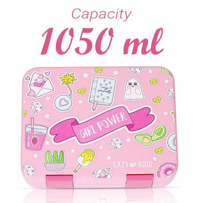 Eazy Kids - Bento Lunch Box with Sandwich Cutter Set - Girl Power