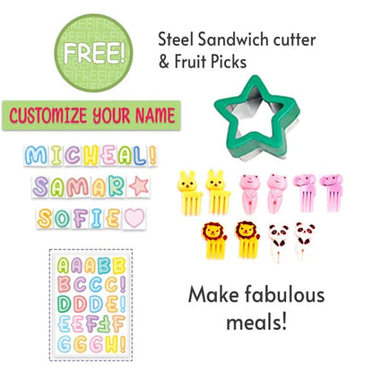 Eazy Kids - Bento Lunch Box with Sandwich Cutter Set - Girl Power