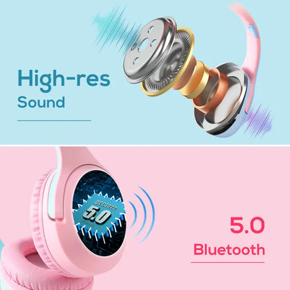 Eazy Kids - Bluetooth 5.4 Wireless Headset - Pink