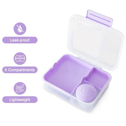 Eazy Kids - 3/4/5 Compartment Convertible 1650ml Bento Lunch Box with 150ml Gravy Bowl