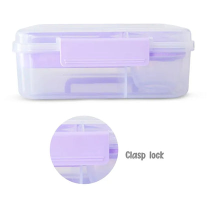 Eazy Kids - 3/4/5 Compartment Convertible 1650ml Bento Lunch Box with 150ml Gravy Bowl