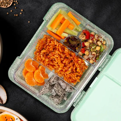 Eazy kids - 6 And 4 Convertible Bento Lunch Box - Glitter Green