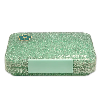 Eazy kids - 6 And 4 Convertible Bento Lunch Box - Glitter Green