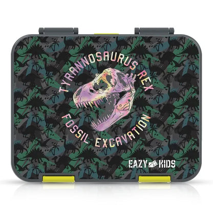Eazy Kids - Convertible Bento Lunch Box with Spoon & Fork Set - T-Rex Dino