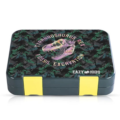 Eazy Kids - Convertible Bento Lunch Box with Spoon & Fork Set - T-Rex Dino