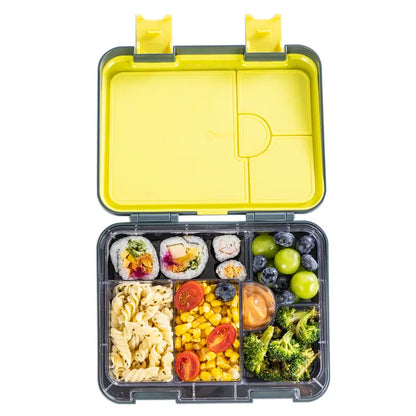 Eazy Kids - Convertible Bento Lunch Box with Spoon & Fork Set - T-Rex Dino