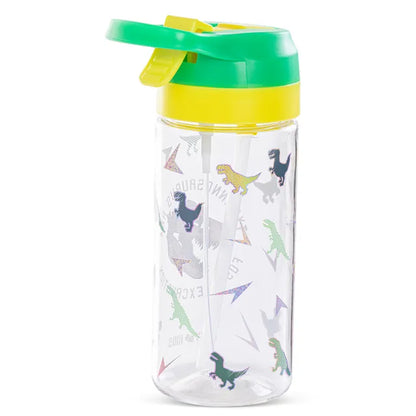 Eazy Kids - Dinosaur Tritan Water Bottle with Spray 500ml - Green/Yellow