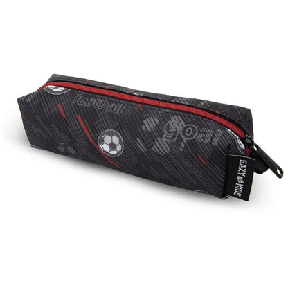 Eazy Kids - 17" Football Trolley School Backpack With Lunch Bag And Pencil Case - Black