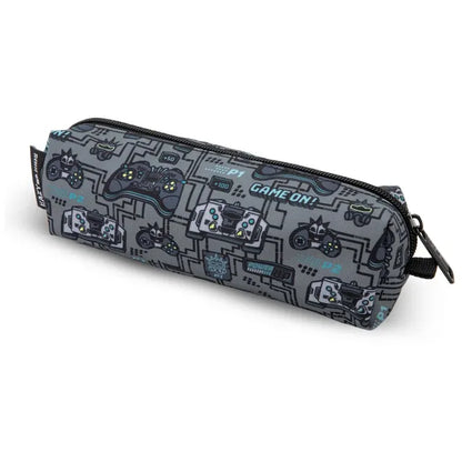 Eazy Kids - 17" Gamer Trolley School Backpack With Lunch Bag And Pencil Case - Grey